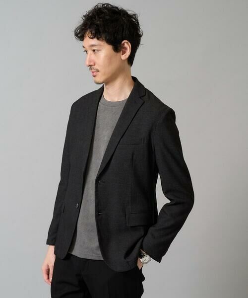 a.v.v/アー・ヴェ・ヴェ デニムライクストレッチスマートジャケット【イージーケア/洗濯機で洗える】〈ON/OFF SERIES〉 ダークグレー S