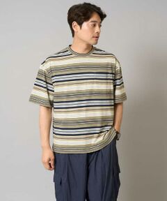 a.v.v / アー・ヴェ・ヴェ カットソー | 【接触冷感/毛玉になりにくい】マルチボーダーワイドシルエットカットソー