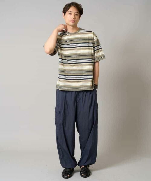 a.v.v / アー・ヴェ・ヴェ カットソー | 【接触冷感/毛玉になりにくい】マルチボーダーワイドシルエットカットソー | 詳細1