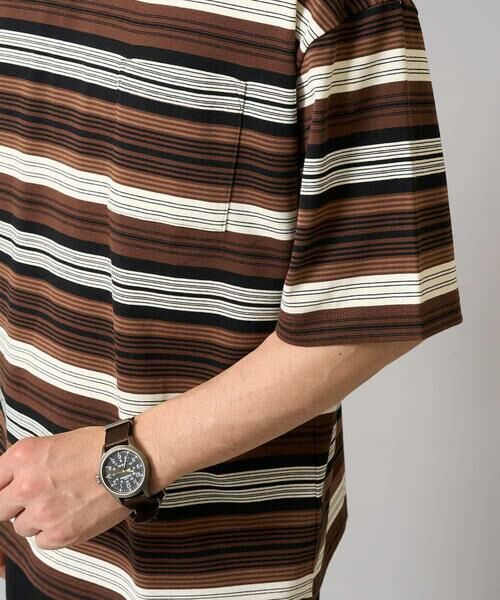 a.v.v / アー・ヴェ・ヴェ カットソー | 【接触冷感/毛玉になりにくい】マルチボーダーワイドシルエットカットソー | 詳細13