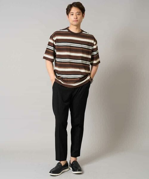 a.v.v / アー・ヴェ・ヴェ カットソー | 【接触冷感/毛玉になりにくい】マルチボーダーワイドシルエットカットソー | 詳細4