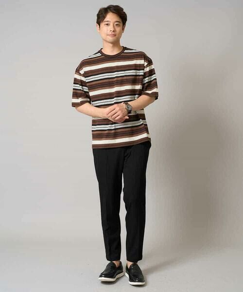 a.v.v / アー・ヴェ・ヴェ カットソー | 【接触冷感/毛玉になりにくい】マルチボーダーワイドシルエットカットソー | 詳細5