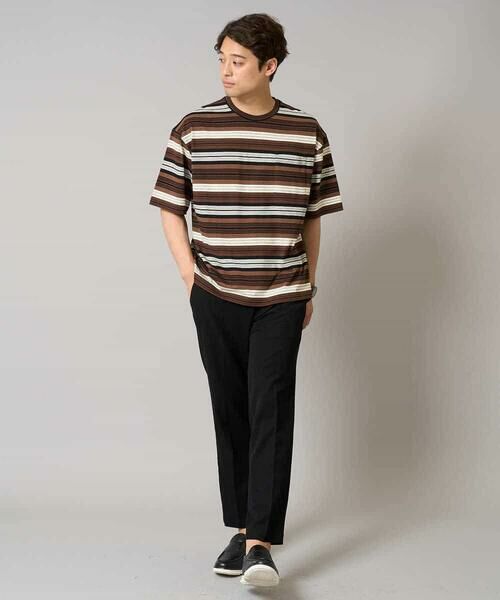 a.v.v / アー・ヴェ・ヴェ カットソー | 【接触冷感/毛玉になりにくい】マルチボーダーワイドシルエットカットソー | 詳細6