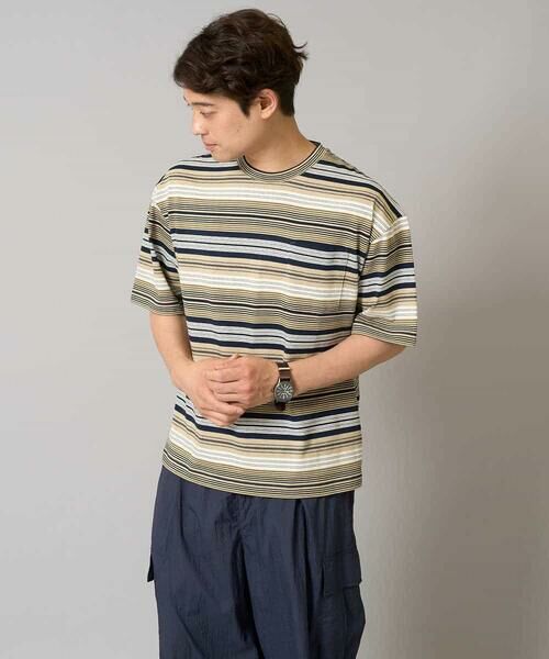 a.v.v / アー・ヴェ・ヴェ カットソー | 【接触冷感/毛玉になりにくい】マルチボーダーワイドシルエットカットソー | 詳細7