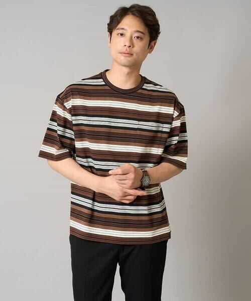 a.v.v / アー・ヴェ・ヴェ カットソー | 【接触冷感/毛玉になりにくい】マルチボーダーワイドシルエットカットソー | 詳細8