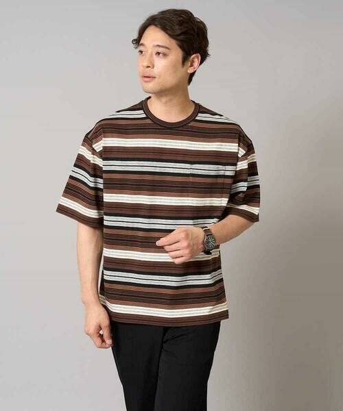 a.v.v / アー・ヴェ・ヴェ カットソー | 【接触冷感/毛玉になりにくい】マルチボーダーワイドシルエットカットソー | 詳細9