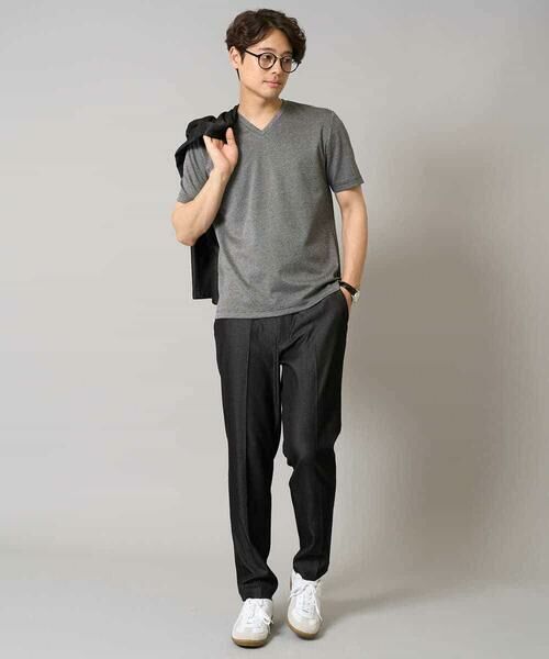 a.v.v / アー・ヴェ・ヴェ カットソー | 【イージーケア/接触冷感】千鳥柄ジャカードＶネックカットソー　通勤　ビジネス　ジャケット | 詳細11