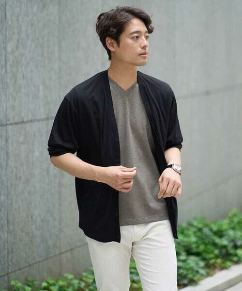 a.v.v / アー・ヴェ・ヴェ カットソー | 【イージーケア/接触冷感】千鳥柄ジャカードＶネックカットソー　通勤　ビジネス　ジャケット | 詳細17