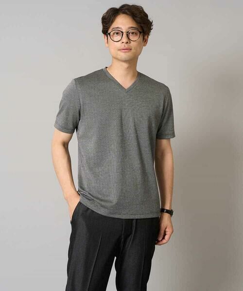 a.v.v / アー・ヴェ・ヴェ カットソー | 【イージーケア/接触冷感】千鳥柄ジャカードＶネックカットソー　通勤　ビジネス　ジャケット | 詳細19