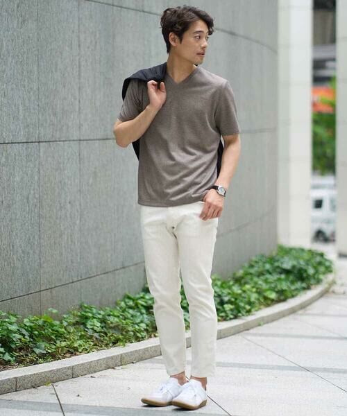 a.v.v / アー・ヴェ・ヴェ カットソー | 【イージーケア/接触冷感】千鳥柄ジャカードＶネックカットソー　通勤　ビジネス　ジャケット | 詳細2