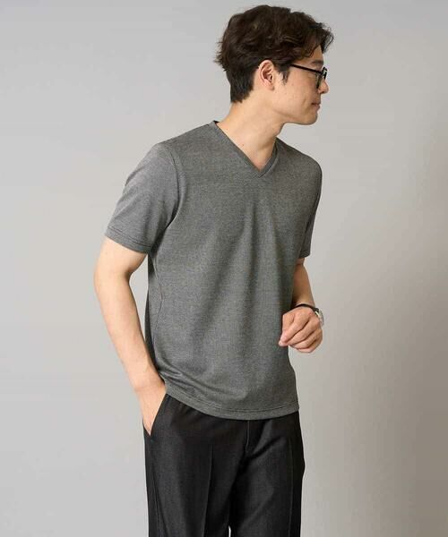 a.v.v / アー・ヴェ・ヴェ カットソー | 【イージーケア/接触冷感】千鳥柄ジャカードＶネックカットソー　通勤　ビジネス　ジャケット | 詳細20