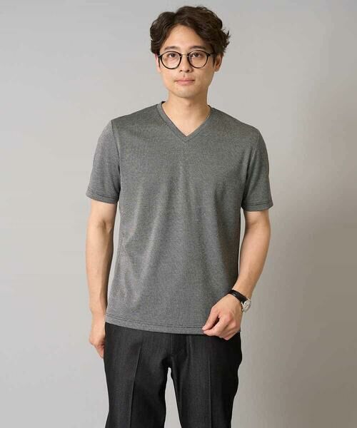 a.v.v / アー・ヴェ・ヴェ カットソー | 【イージーケア/接触冷感】千鳥柄ジャカードＶネックカットソー　通勤　ビジネス　ジャケット | 詳細21