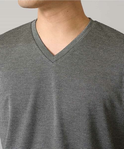 a.v.v / アー・ヴェ・ヴェ カットソー | 【イージーケア/接触冷感】千鳥柄ジャカードＶネックカットソー　通勤　ビジネス　ジャケット | 詳細24