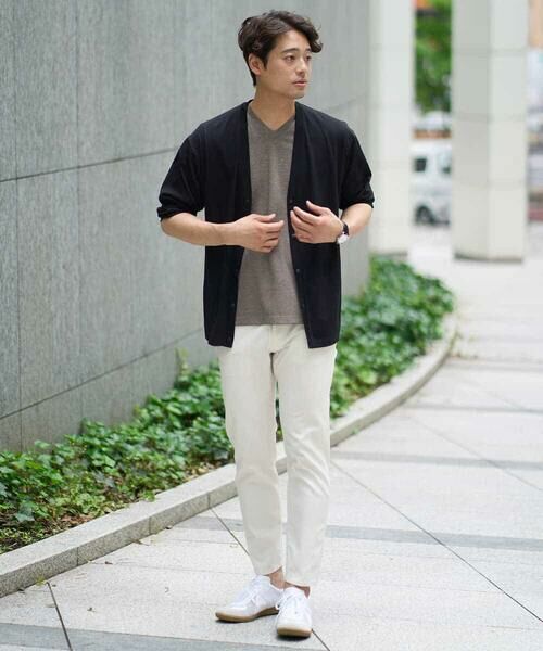 a.v.v / アー・ヴェ・ヴェ カットソー | 【イージーケア/接触冷感】千鳥柄ジャカードＶネックカットソー　通勤　ビジネス　ジャケット | 詳細3