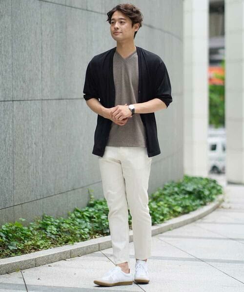 a.v.v / アー・ヴェ・ヴェ カットソー | 【イージーケア/接触冷感】千鳥柄ジャカードＶネックカットソー　通勤　ビジネス　ジャケット | 詳細4