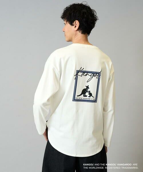 a.v.v/アー・ヴェ・ヴェ KANGOLスクエアプリントロングシルエットカットソー ホワイト L a.v.v/アー・ヴェ・ヴェ KANGOLスクエアプリントロングシルエットカットソー ホワイト L