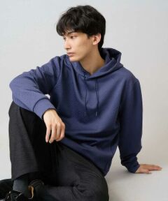 a.v.v / アー・ヴェ・ヴェ パーカー | 【イージーケア/毛玉になりにくい】幾何ジャカードプルオーバーパーカー【ストレッチ/洗濯機で洗える】