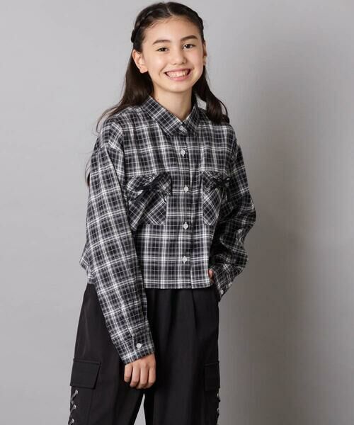 a.v.v / アー・ヴェ・ヴェ シャツ・ブラウス | [130-160]クロップドチェックシャツ | 詳細1