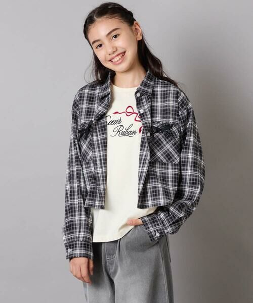 a.v.v / アー・ヴェ・ヴェ シャツ・ブラウス | [130-160]クロップドチェックシャツ | 詳細5