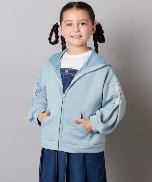 a.v.v / アー・ヴェ・ヴェ カーディガン・ボレロ | [120-160]レースアップダンボールパーカー | 詳細1