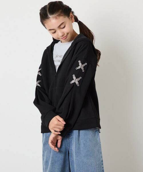 a.v.v / アー・ヴェ・ヴェ カーディガン・ボレロ | [120-160]レースアップダンボールパーカー | 詳細14