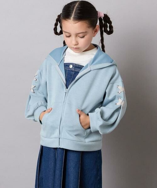 a.v.v / アー・ヴェ・ヴェ カーディガン・ボレロ | [120-160]レースアップダンボールパーカー | 詳細2