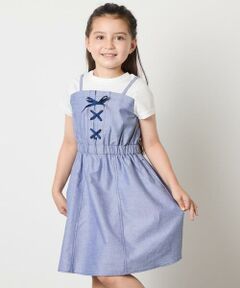 a.v.v / アー・ヴェ・ヴェ ロング・マキシ丈ワンピース | [120-160]【接触冷感/ジメジメ対策】フロントレースアップドッキングワンピース