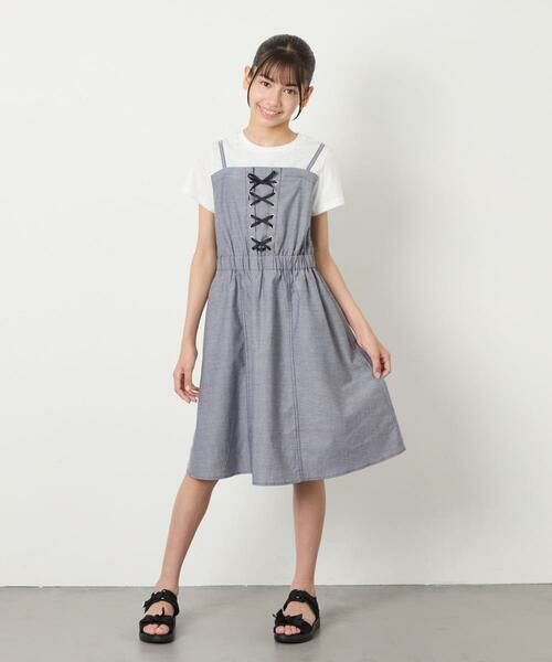 a.v.v / アー・ヴェ・ヴェ ロング・マキシ丈ワンピース | [120-160]【接触冷感/ジメジメ対策】フロントレースアップドッキングワンピース | 詳細11