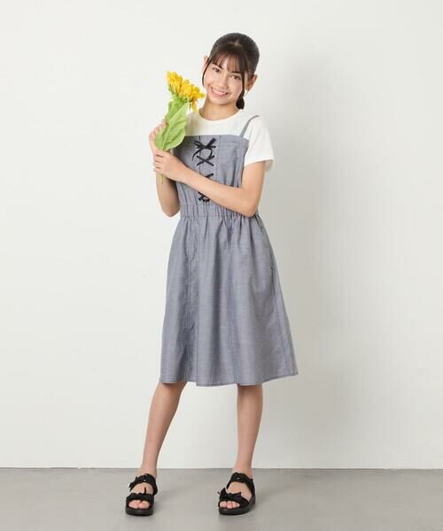 a.v.v / アー・ヴェ・ヴェ ロング・マキシ丈ワンピース | [120-160]【接触冷感/ジメジメ対策】フロントレースアップドッキングワンピース | 詳細18