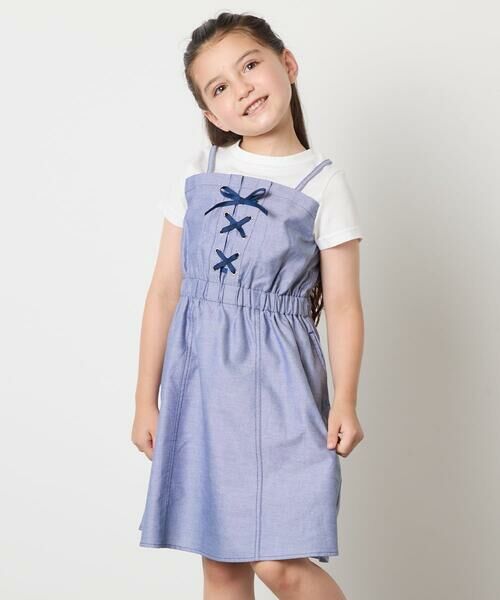 a.v.v / アー・ヴェ・ヴェ ロング・マキシ丈ワンピース | [120-160]【接触冷感/ジメジメ対策】フロントレースアップドッキングワンピース | 詳細21