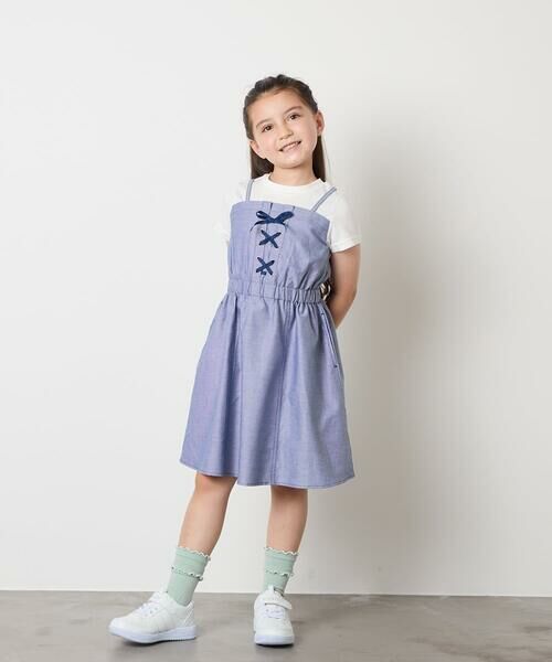 a.v.v / アー・ヴェ・ヴェ ロング・マキシ丈ワンピース | [120-160]【接触冷感/ジメジメ対策】フロントレースアップドッキングワンピース | 詳細23