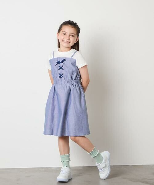 a.v.v / アー・ヴェ・ヴェ ロング・マキシ丈ワンピース | [120-160]【接触冷感/ジメジメ対策】フロントレースアップドッキングワンピース | 詳細25