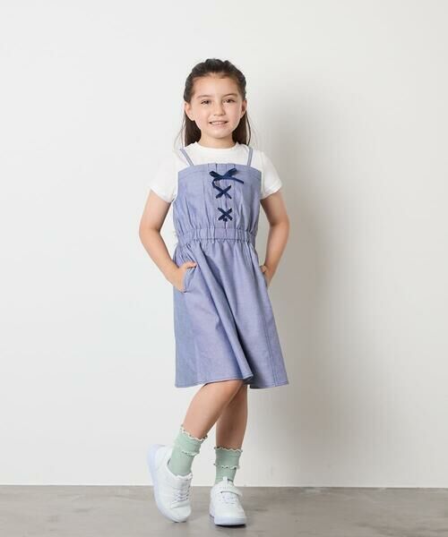 a.v.v / アー・ヴェ・ヴェ ロング・マキシ丈ワンピース | [120-160]【接触冷感/ジメジメ対策】フロントレースアップドッキングワンピース | 詳細26