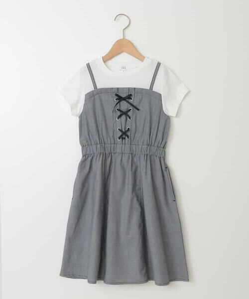 a.v.v / アー・ヴェ・ヴェ ロング・マキシ丈ワンピース | [120-160]【接触冷感/ジメジメ対策】フロントレースアップドッキングワンピース | 詳細7