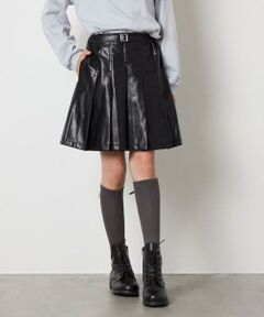 a.v.v / アー・ヴェ・ヴェ ミニ・ひざ丈スカート | [120-160]フェイクレザープリーツスカート