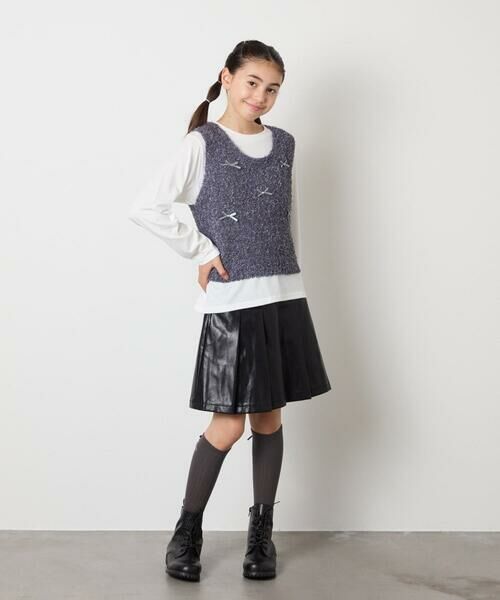 a.v.v / アー・ヴェ・ヴェ ミニ・ひざ丈スカート | [120-160]フェイクレザープリーツスカート | 詳細10