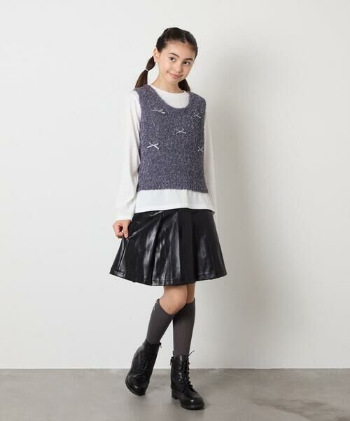 a.v.v / アー・ヴェ・ヴェ ミニ・ひざ丈スカート | [120-160]フェイクレザープリーツスカート | 詳細12