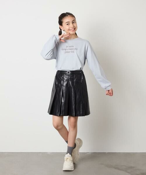 a.v.v / アー・ヴェ・ヴェ ミニ・ひざ丈スカート | [120-160]フェイクレザープリーツスカート | 詳細4