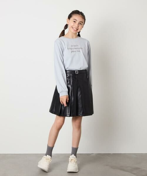 a.v.v / アー・ヴェ・ヴェ ミニ・ひざ丈スカート | [120-160]フェイクレザープリーツスカート | 詳細5