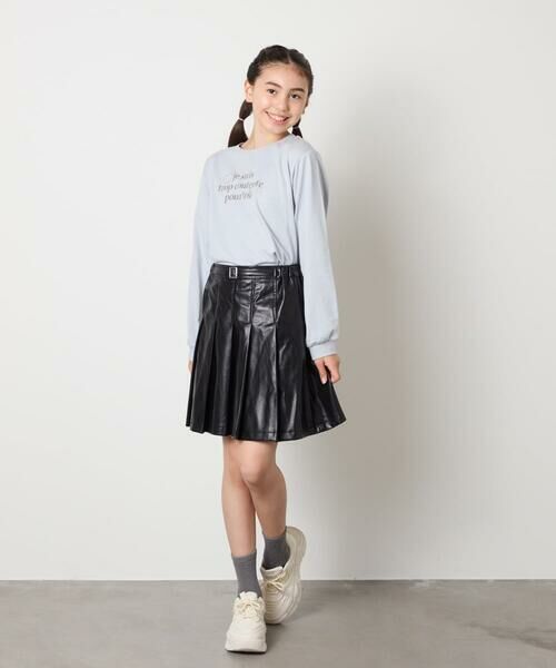 a.v.v / アー・ヴェ・ヴェ ミニ・ひざ丈スカート | [120-160]フェイクレザープリーツスカート | 詳細6