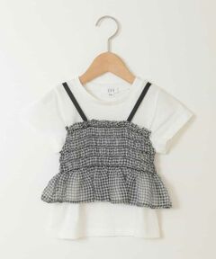 a.v.v / アー・ヴェ・ヴェ カットソー | [100-130]チュールキャミドッキングＴシャツ