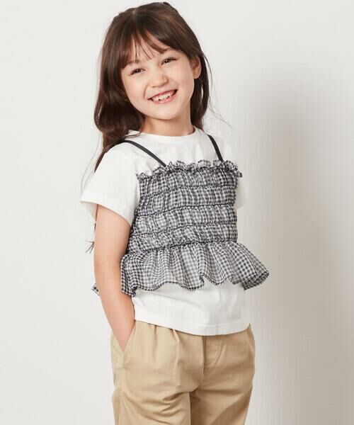 a.v.v / アー・ヴェ・ヴェ カットソー | [100-130]チュールキャミドッキングＴシャツ | 詳細4