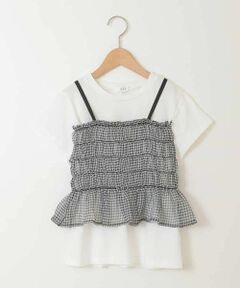 a.v.v / アー・ヴェ・ヴェ カットソー | [140-150]チュールキャミドッキングＴシャツ