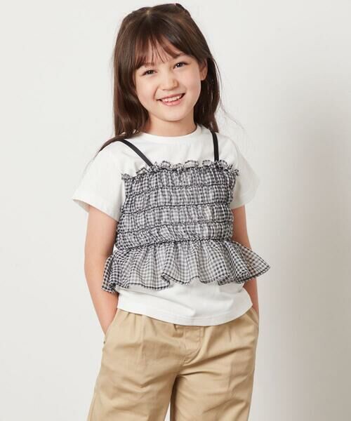 a.v.v / アー・ヴェ・ヴェ カットソー | [140-150]チュールキャミドッキングＴシャツ | 詳細13