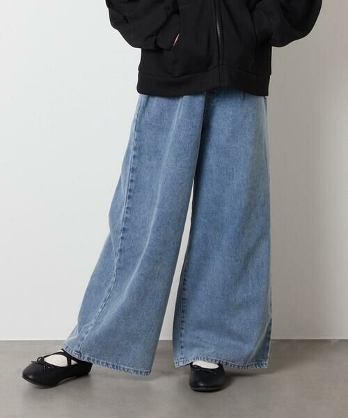 a.v.v / アー・ヴェ・ヴェ チノ・ワークパンツ | [120-160]ケミカルデニムワイドパンツ | 詳細1