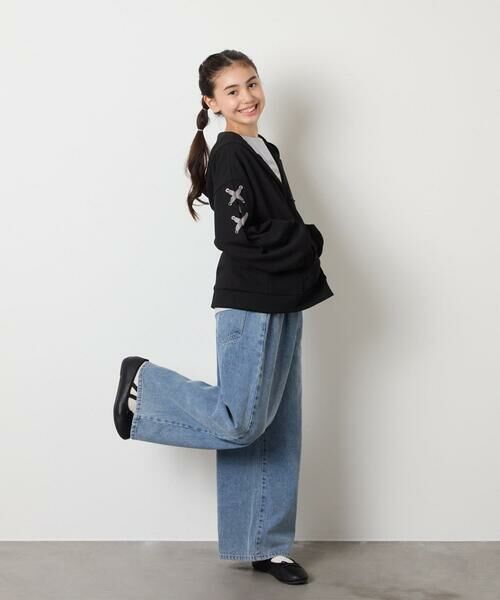 a.v.v / アー・ヴェ・ヴェ チノ・ワークパンツ | [120-160]ケミカルデニムワイドパンツ | 詳細4