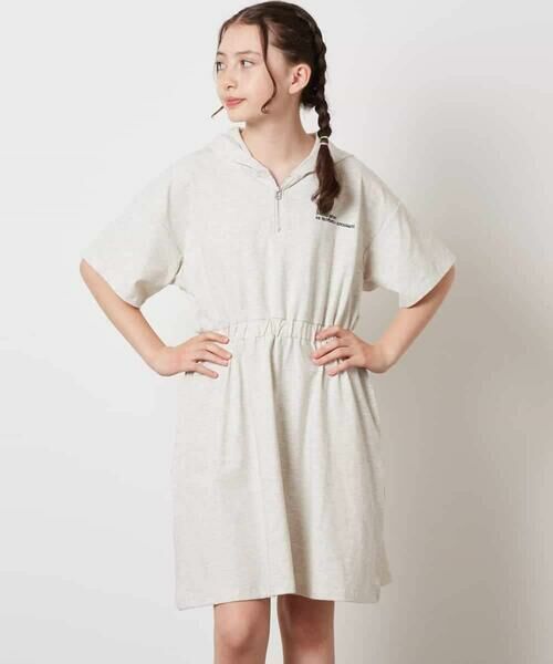 a.v.v / アー・ヴェ・ヴェ ロング・マキシ丈ワンピース | 【接触冷感/ジメジメ対策/毛玉になりにくい】[140-150]ハーフジップフーディワンピース | 詳細12
