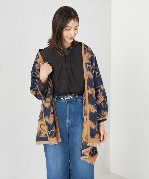 a.v.v / アー・ヴェ・ヴェ マフラー・ショール・スヌード・ストール | ハート柄ジャガード大判ストール | 詳細11