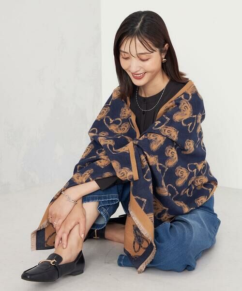 a.v.v / アー・ヴェ・ヴェ マフラー・ショール・スヌード・ストール | ハート柄ジャガード大判ストール | 詳細12