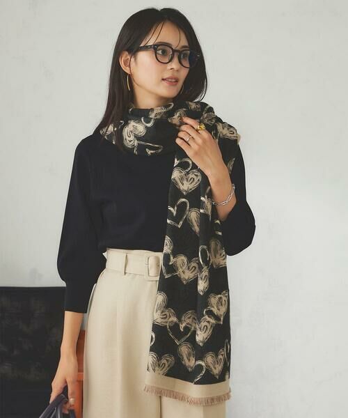 a.v.v / アー・ヴェ・ヴェ マフラー・ショール・スヌード・ストール | ハート柄ジャガード大判ストール | 詳細15